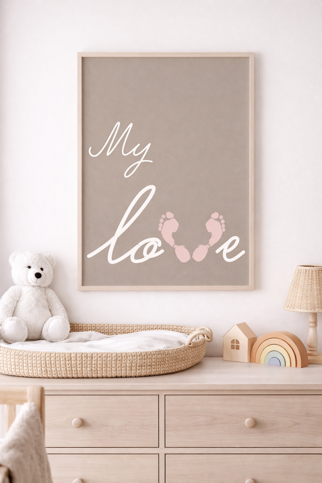 My Love Baby Footprint Keepsake Printable | Nursery Wall Art Digital Download