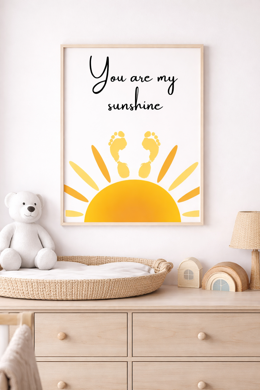 You Are My Sunshine – Baby Footprint Keepsake Printable | Nursery Wall Art Digital Download