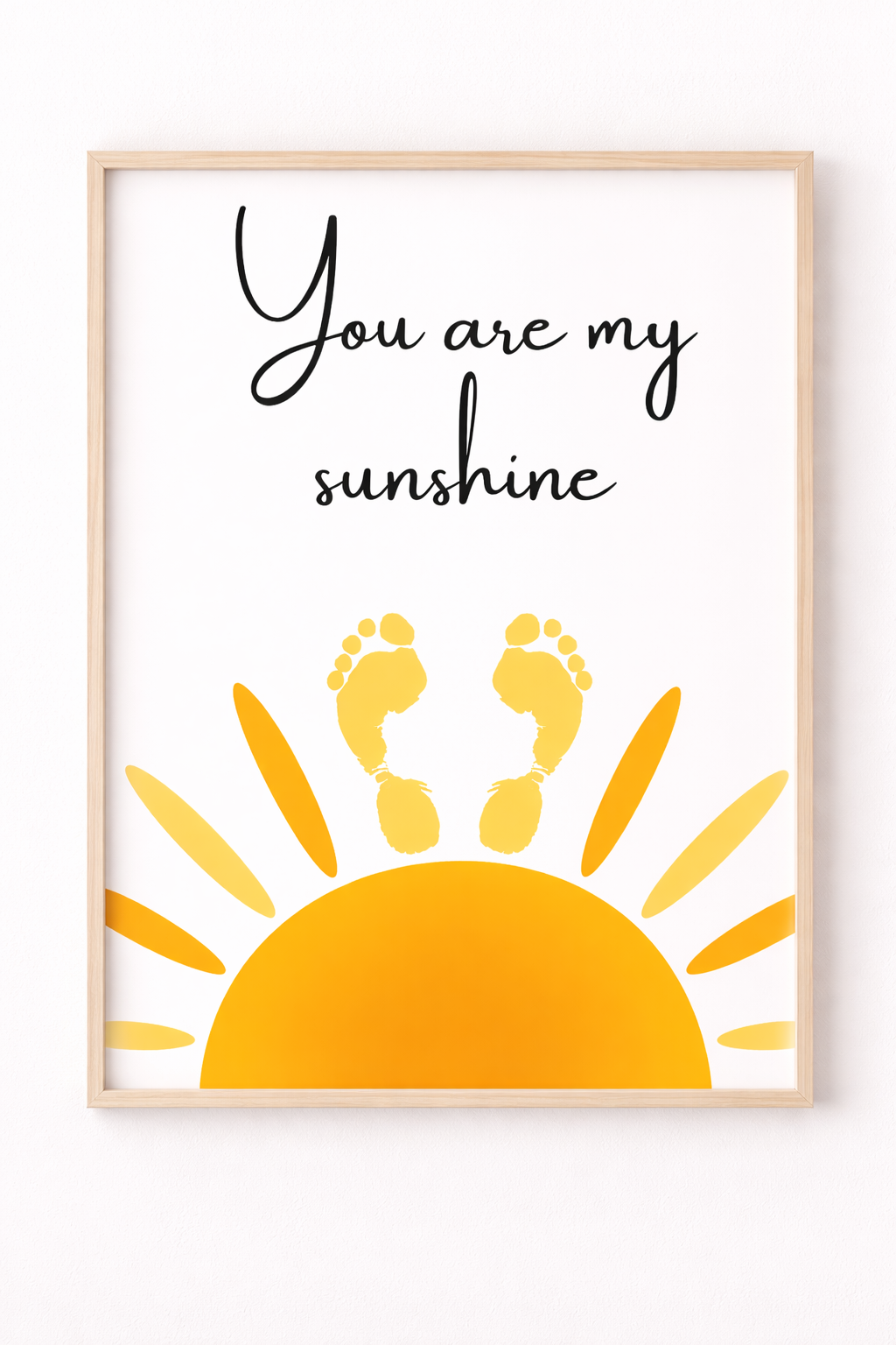 You Are My Sunshine – Baby Footprint Keepsake Printable | Nursery Wall Art Digital Download