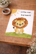 Little Roar Big Heart Baby Footprint Keepsake Printable | Lion Nursery Wall Art Digital Download