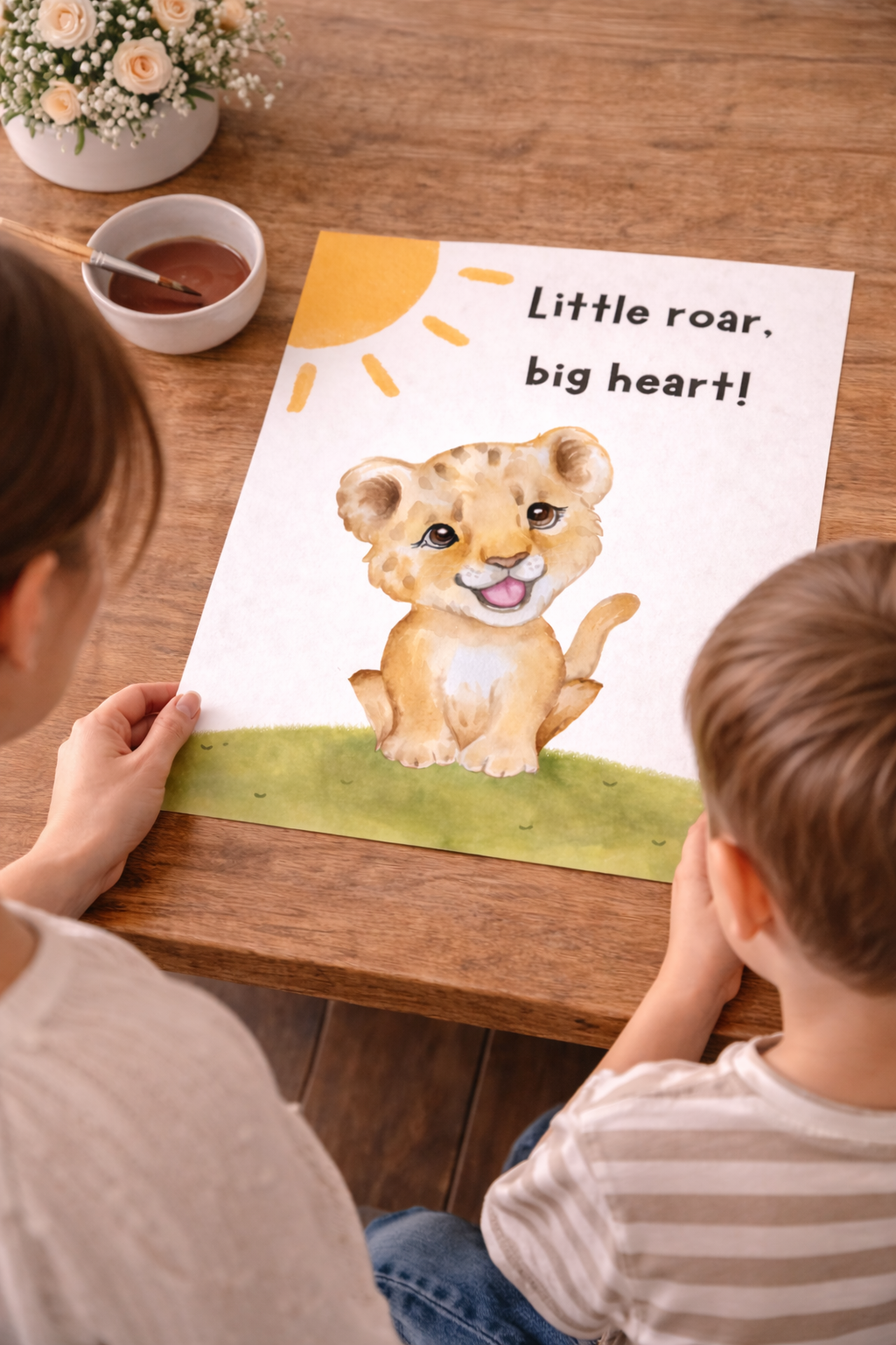 Little Roar Big Heart Baby Footprint Keepsake Printable | Lion Nursery Wall Art Digital Download