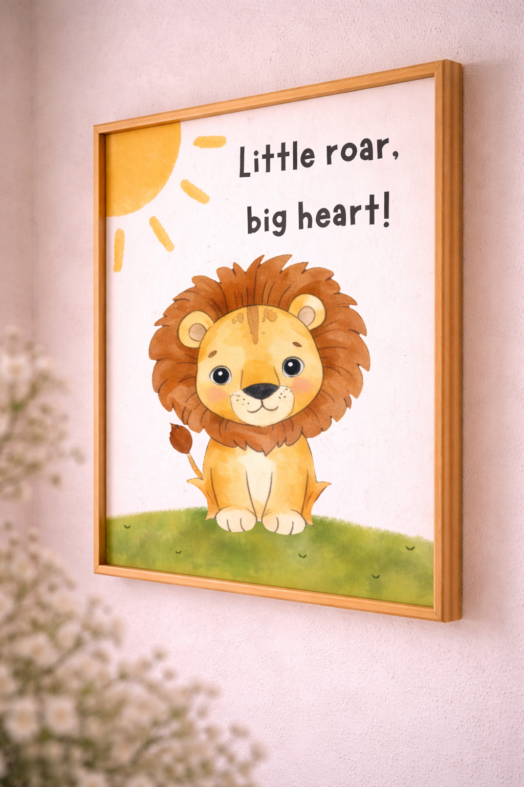 Little Roar Big Heart Baby Footprint Keepsake Printable | Lion Nursery Wall Art Digital Download