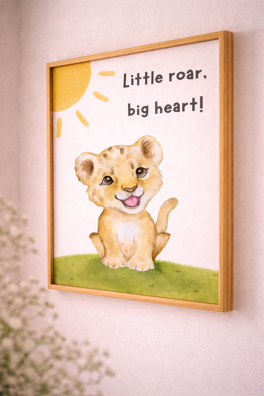 Little Roar Big Heart Baby Footprint Keepsake Printable | Lion Nursery Wall Art Digital Download