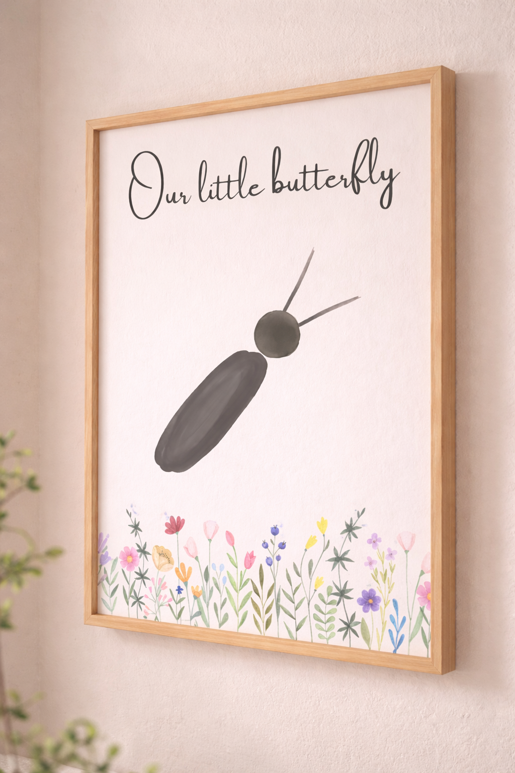 Our Little Butterfly Baby Footprint Keepsake Printable | Nursery Wall Art Digital Download
