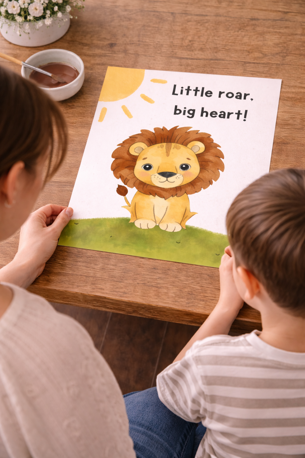 Little Roar Big Heart Baby Footprint Keepsake Printable | Lion Nursery Wall Art Digital Download