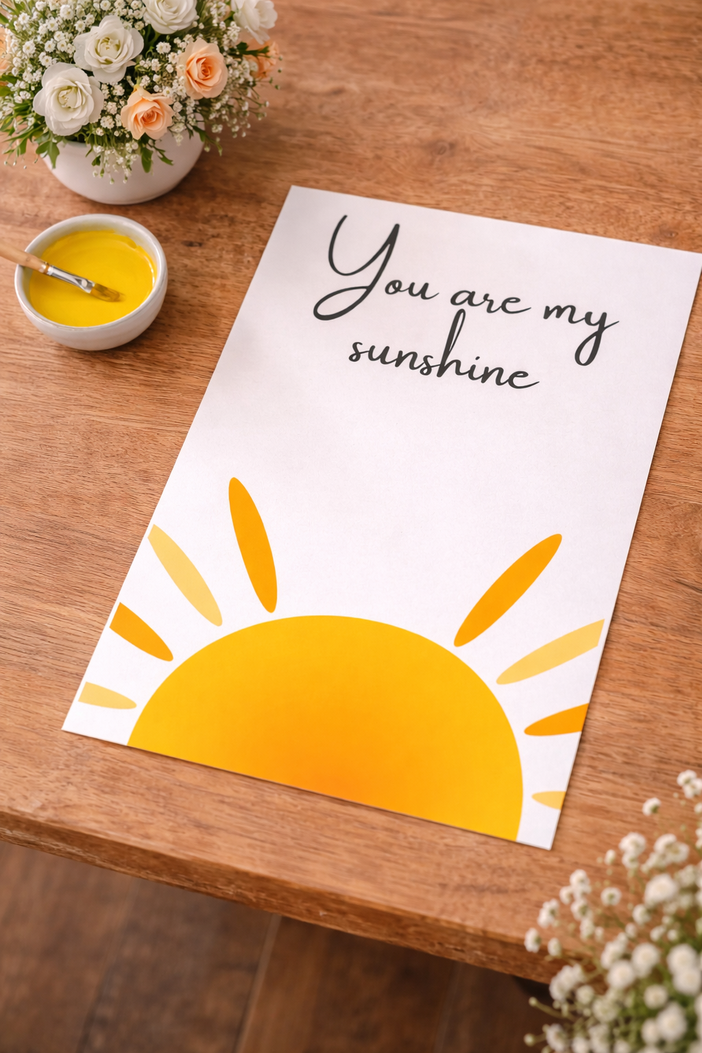 You Are My Sunshine – Baby Footprint Keepsake Printable | Nursery Wall Art Digital Download