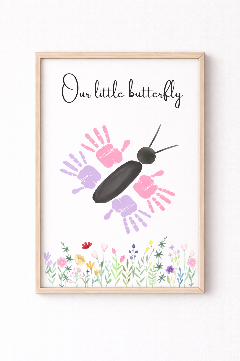 Our Little Butterfly Baby Footprint Keepsake Printable | Nursery Wall Art Digital Download