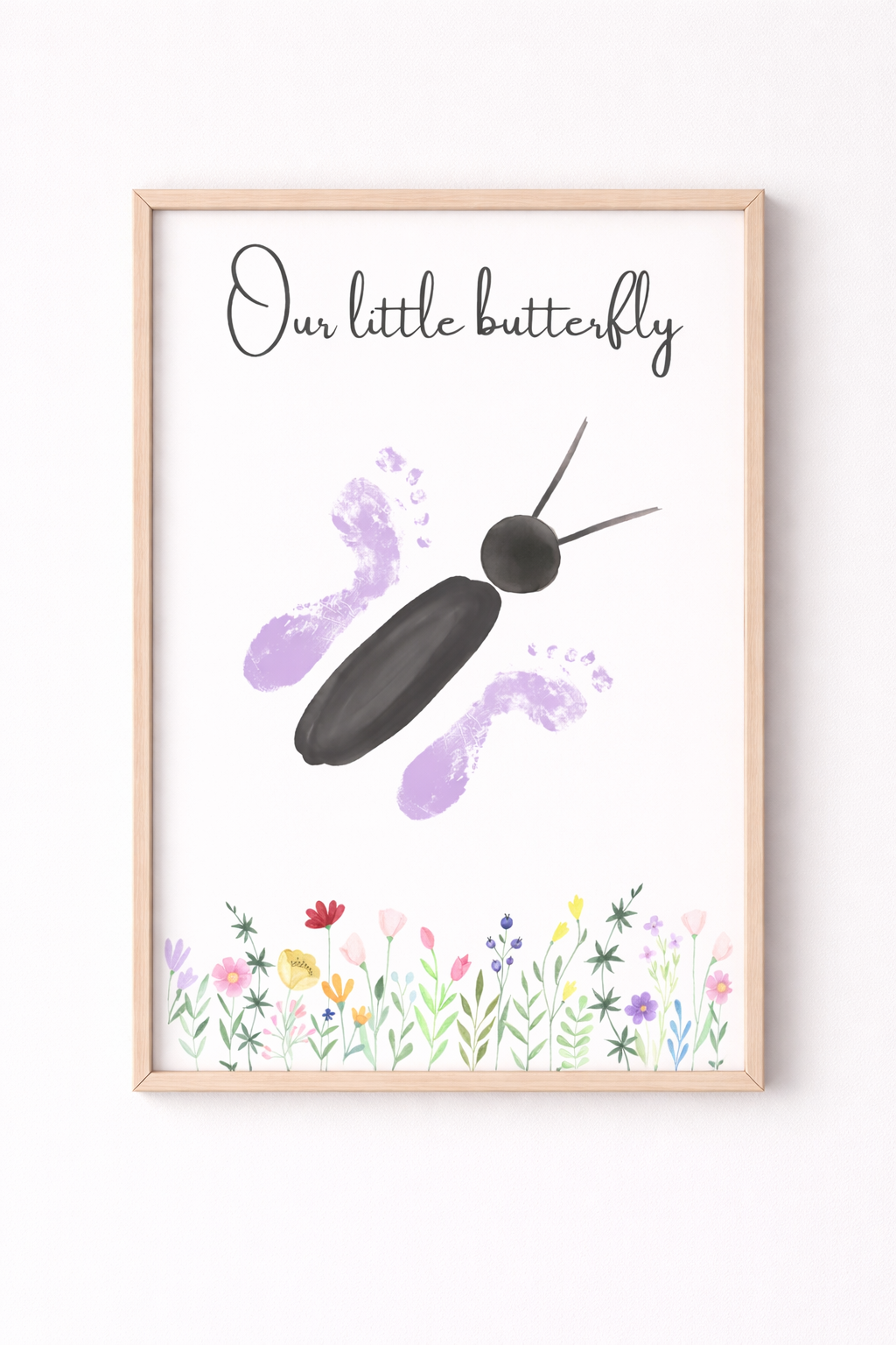 Our Little Butterfly Baby Footprint Keepsake Printable | Nursery Wall Art Digital Download
